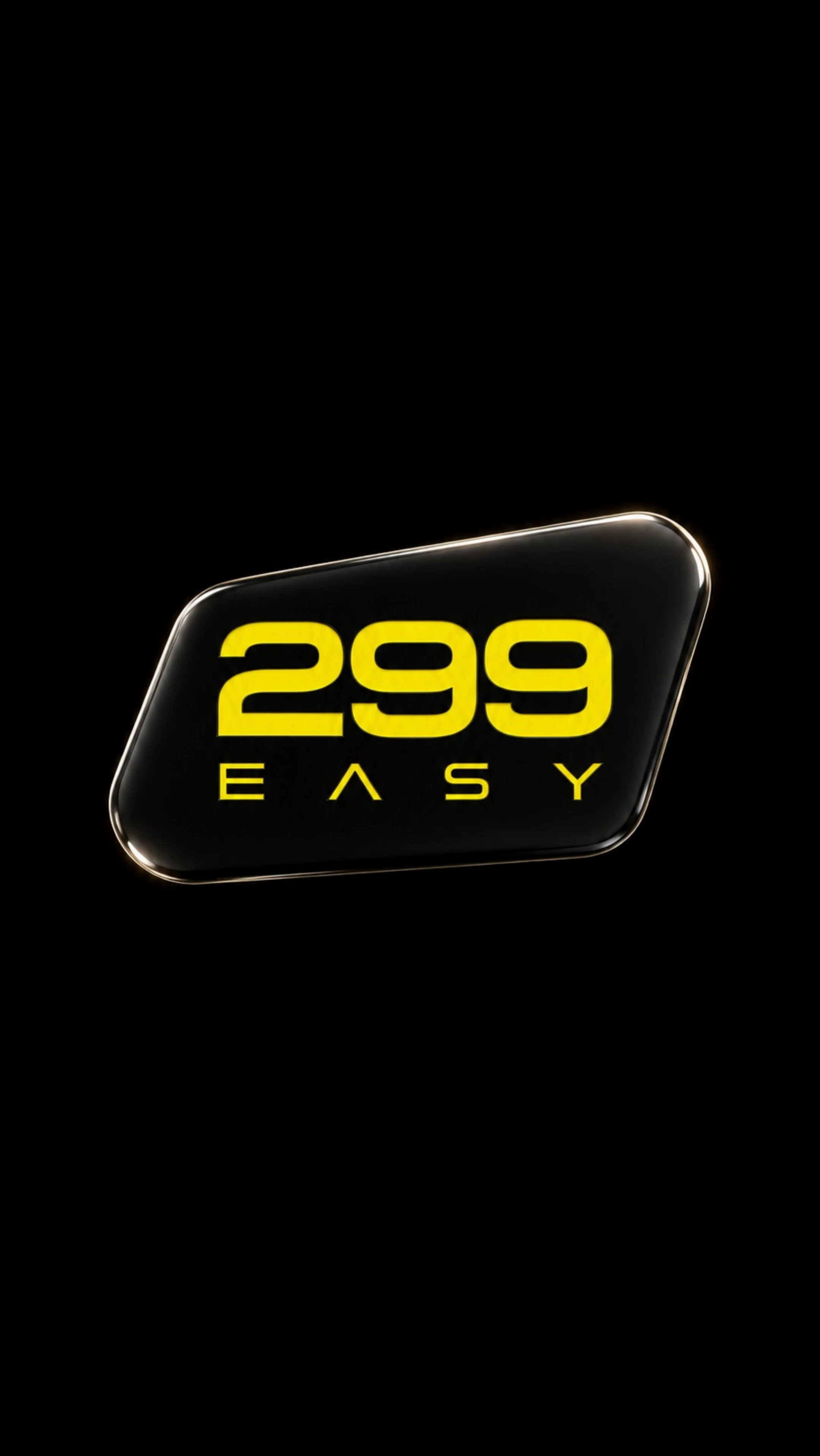 299 Easy, logo nero lucido con lettering giallo